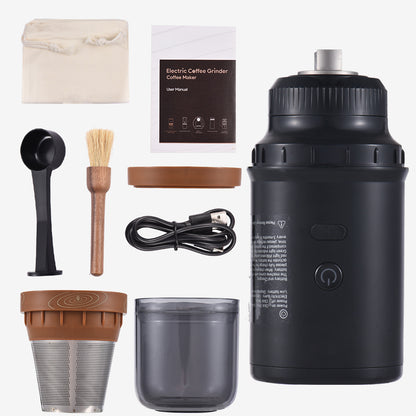 Electric Burr Coffee Grinder 25 Gears Adjustable 24W Portable USB Rechargeable Burr Mill Coffee Bean Grinder with Stainless Steel Core Cleaning Brush for Espresso French Press Drip Coffee Black